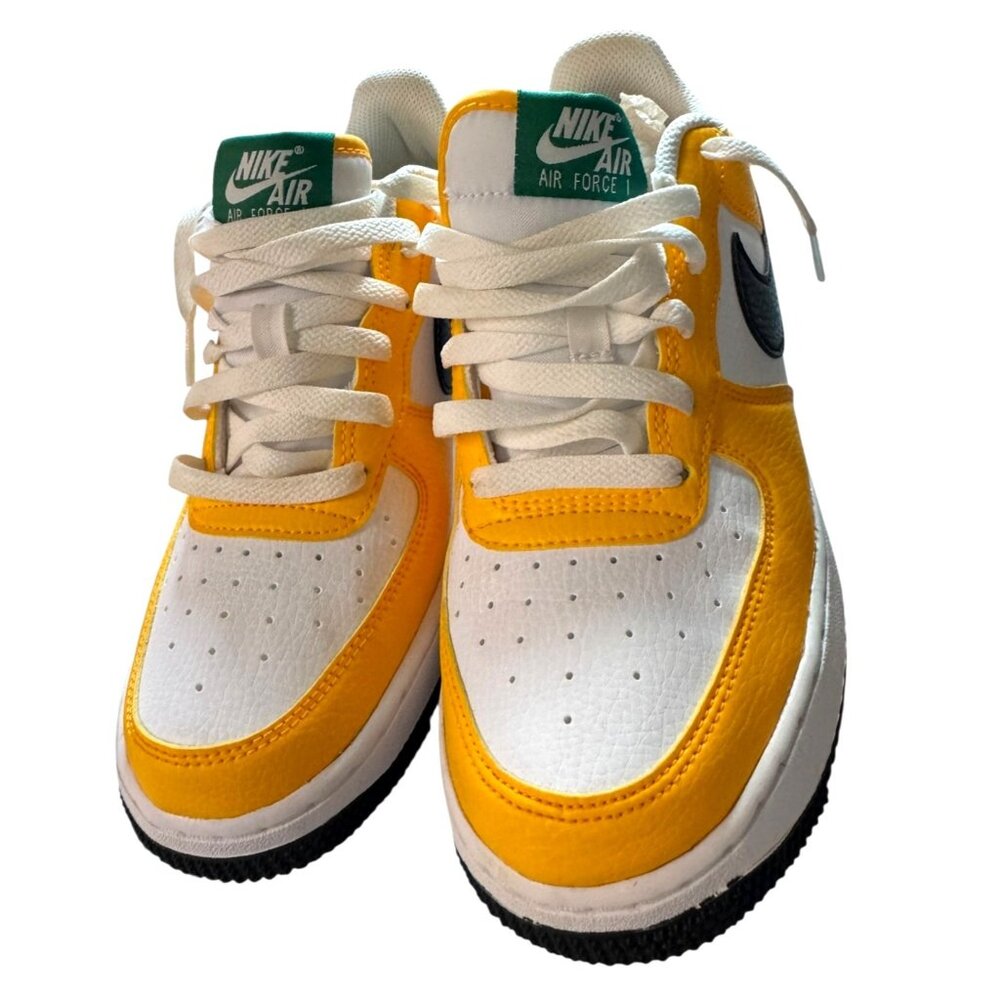 Nike Air Force‎ 1 GS University Gold/Black/Green Sneakers 6Y New